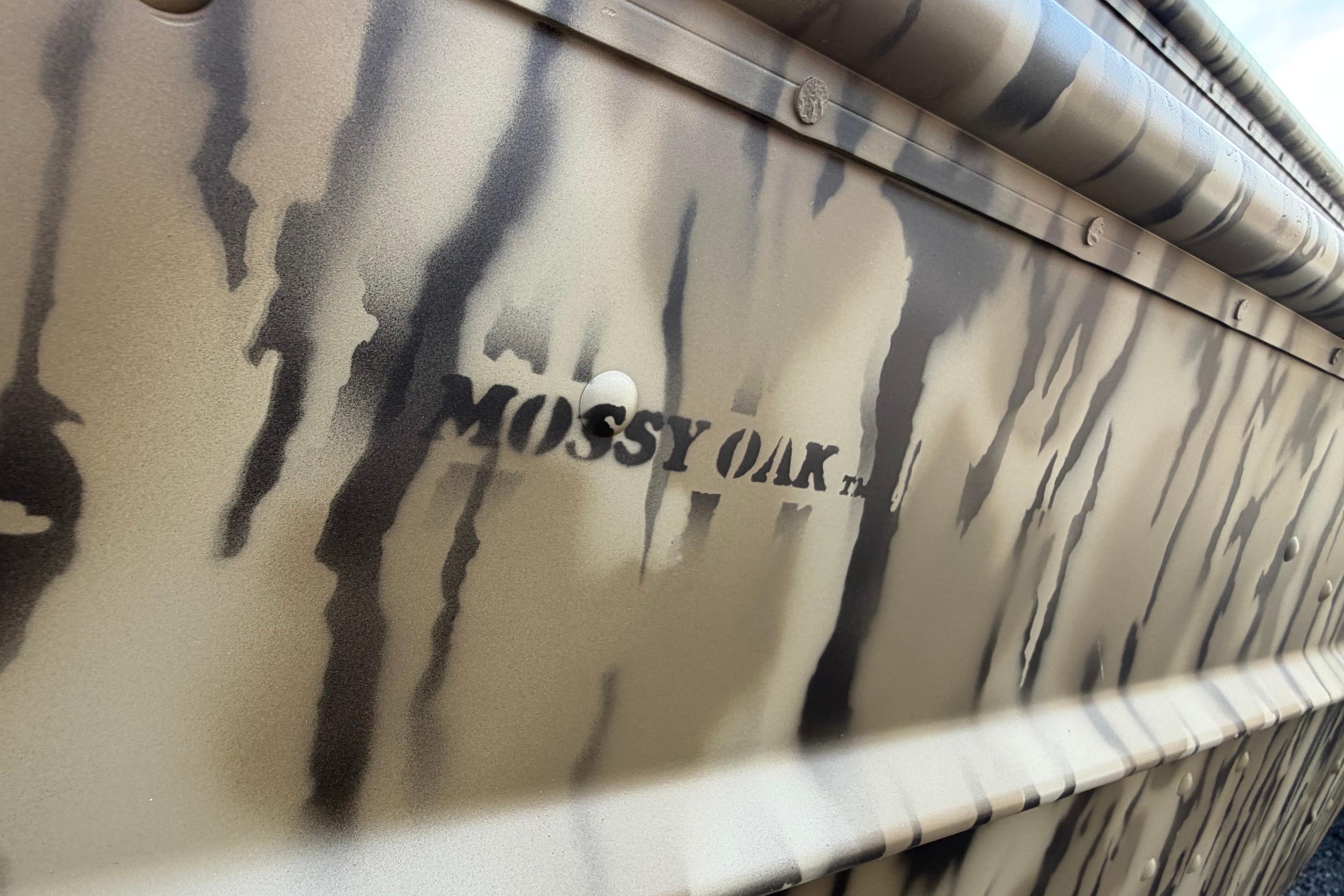 2026 Smoker Craft 1432 Jon boat with Mossy Oak camouflage pattern.